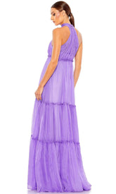 Bow Accent Halter Evening Gown